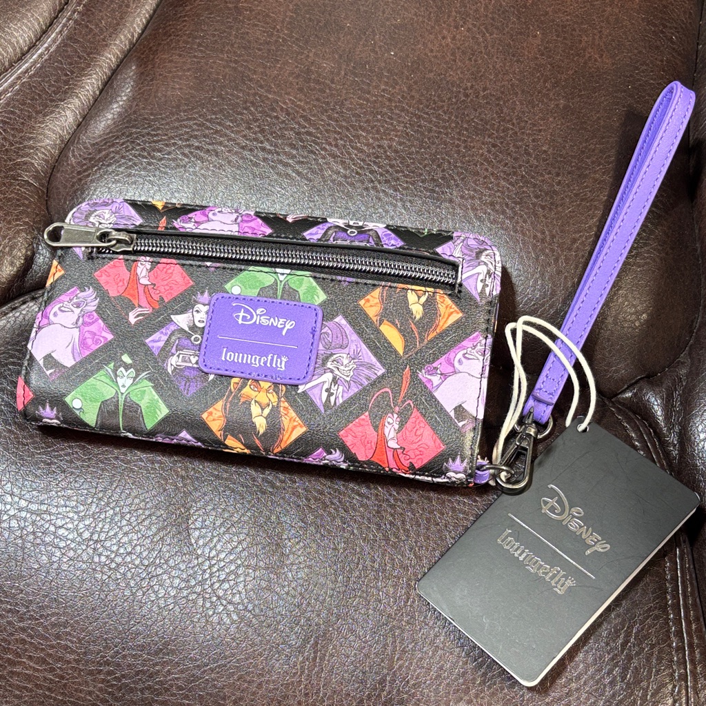 Loungefly Disney Villains Purple Multicolor Wallet, Wristlet Clutch Purse